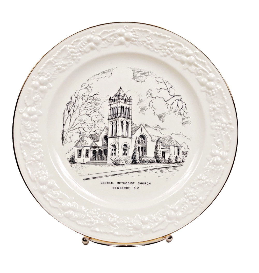 Homer Laughlin Eggshell Plate Newberry SC B52N5 Central Methodist Church 1950's